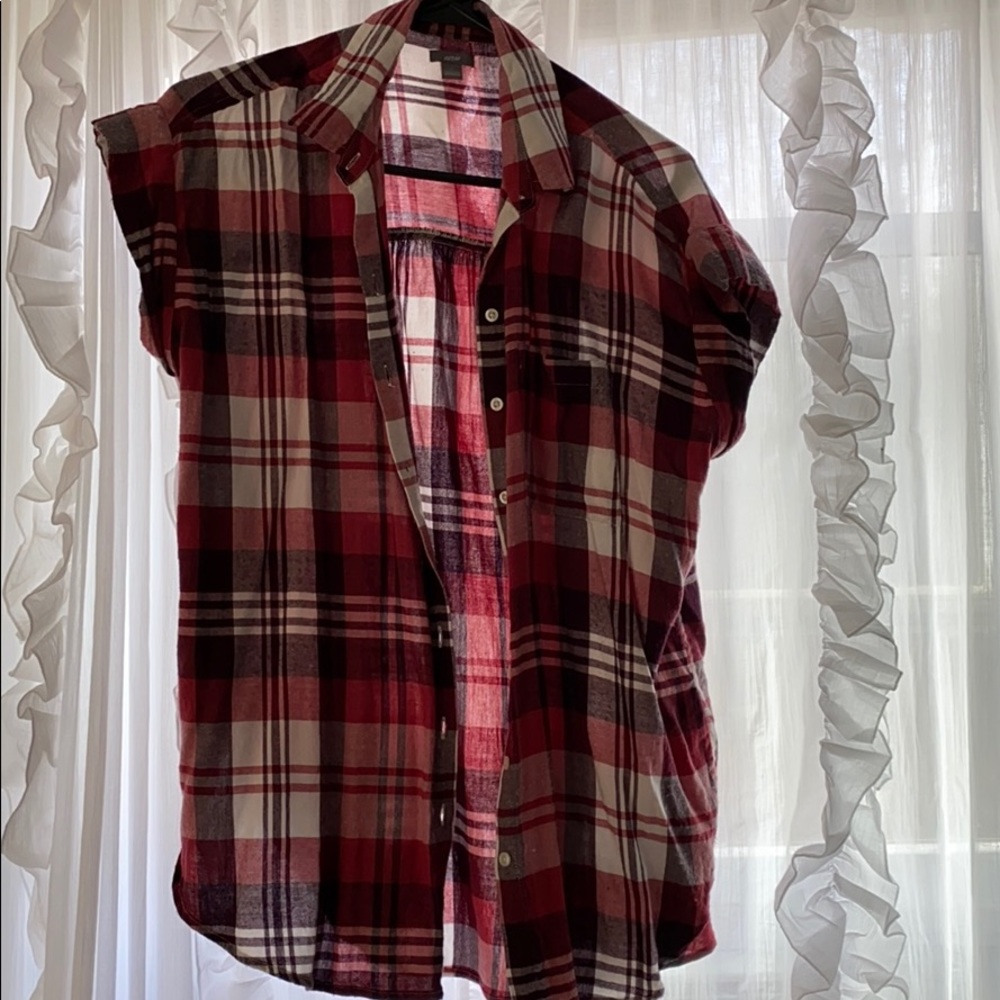 White short sleeve aerie flannel